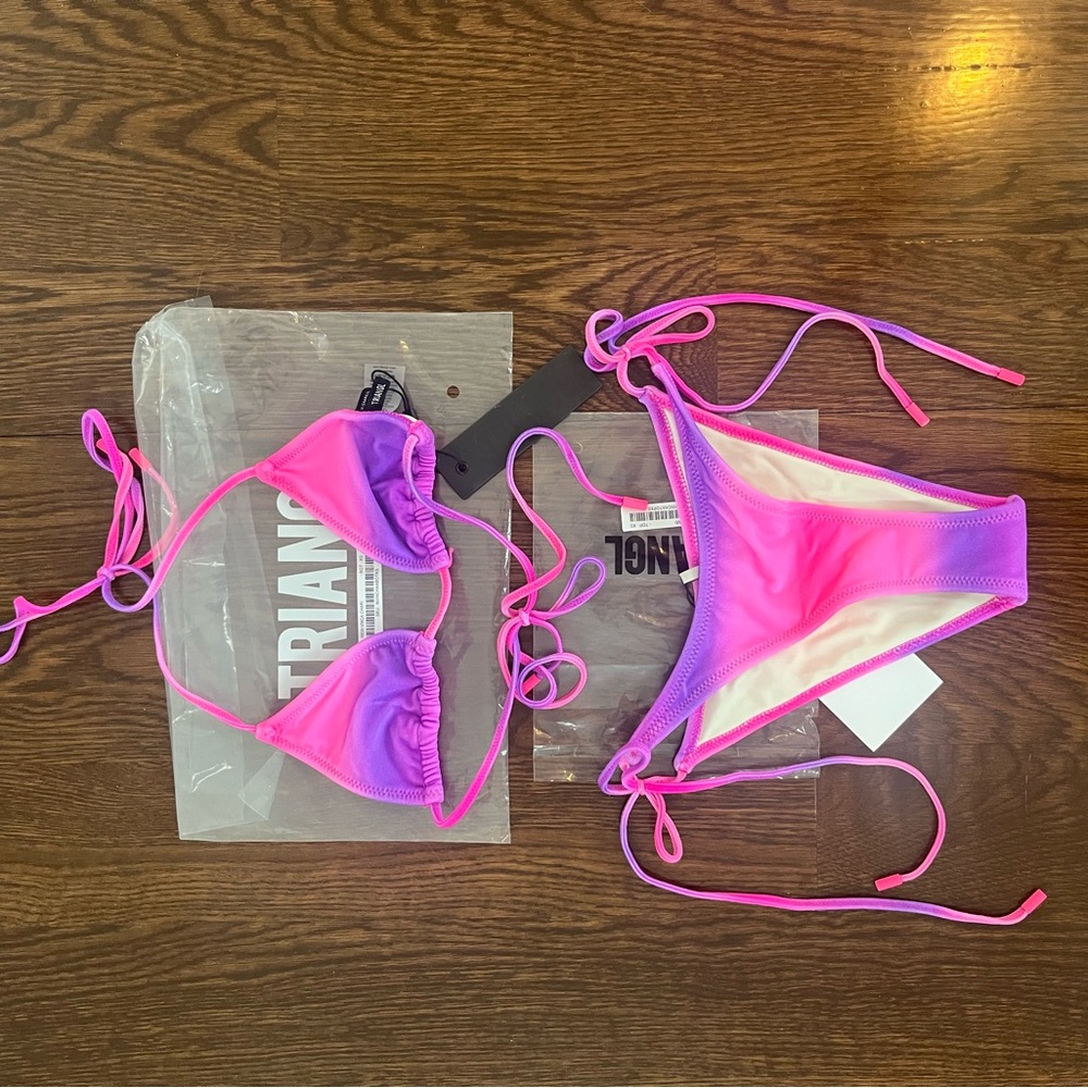 Triangl Pink and Purple Bikini Set